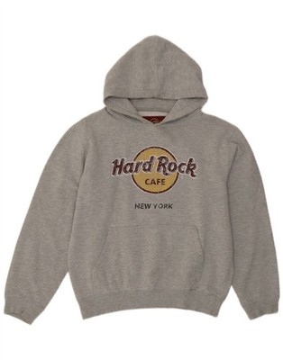 Hard Rock Cafe Damen New York Grafik Hoodie Pullover UK 14 mittelgrau EW11