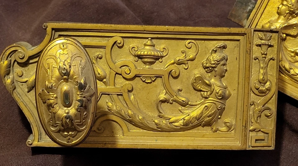 serrures de porte en bronze doré de style Louis XVI, ornées de décors rocaille e - Photo 2/4
