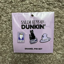 Dunkin Donuts Salem Runs On Dunkin Enamel Pin Set Of 3 Pins - New Halloween 2025