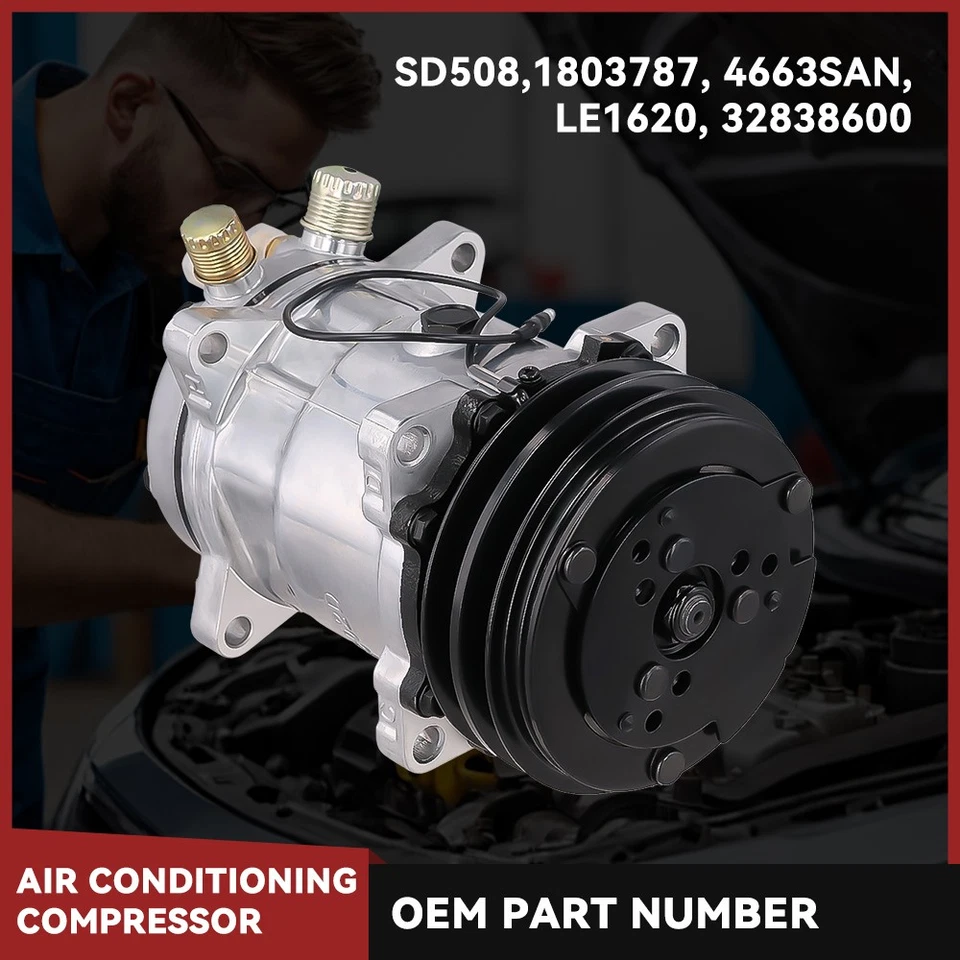 Compresor de aire acondicionado Peterbilt 379 10,3 CO4647C para Mack CL 15,0 1995 1991-2001 Foto 4 de 4