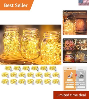 20 Pack LED Fairy Lights Battery Operated,3 Features Blinking Slowly Blinking...
