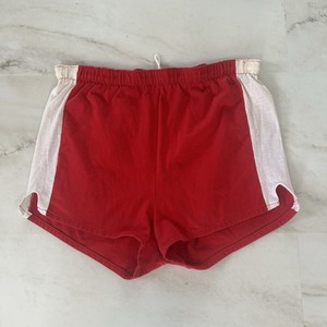 VTG 70s Cotton Bootie Shorts Womens L* Red & White Roller Skating Beach USA Made