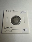 1906 O Barber Dime New Orleans Mint 10c Liberty Head 90% Silver US Coin (B413)
