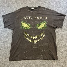 2010 Disturbed Asylum Band T Shirt Hanes Black AOP Graphic XL Metal The Guy