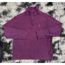 Vintage Polo Ralph Lauren Burgandy Quarter Zip Pullover Sweater Men's Size M
