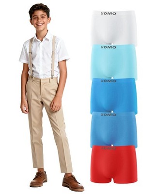 Boxershorts Jungen nahtlos: Atmungsaktiv elastisch mehrfarbig Junge Junior
