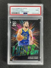 2024-25 Donruss Optic Stephen Curry #7 Green Choice Lights Out /25 PSA 9 POP 1