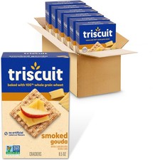 Smoked Gouda Whole Grain Wheat Crackers, Lunch Snacks, Bulk Snack Crackers, 6...