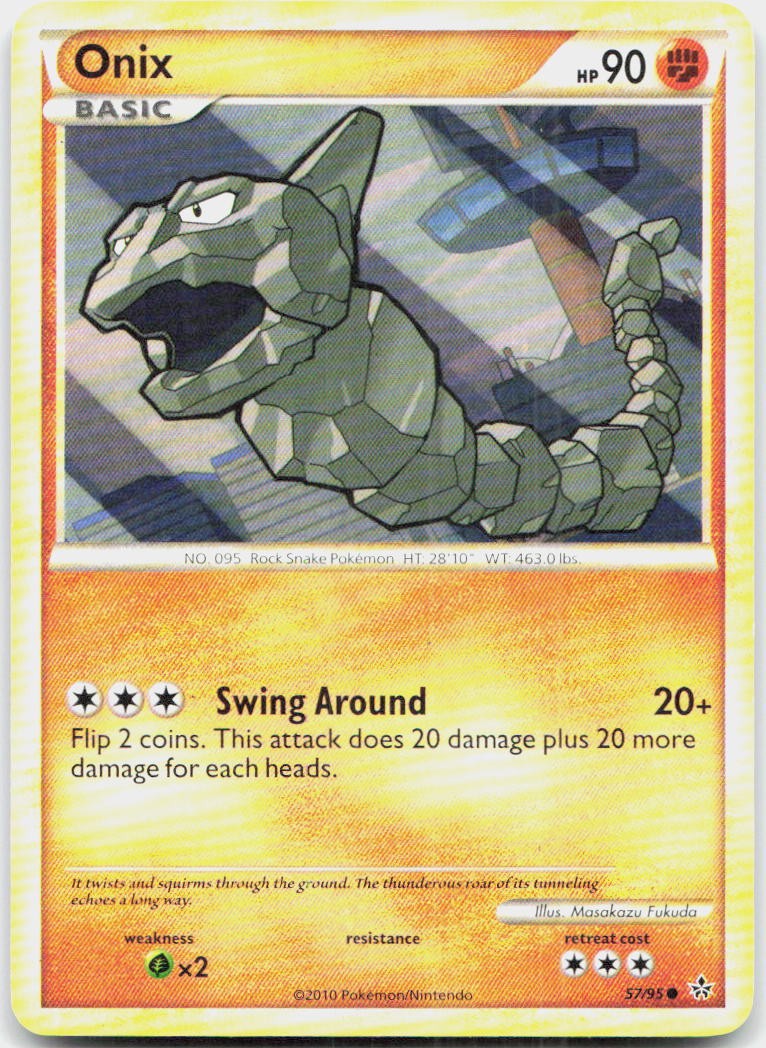 Onix 57/95 Common HGSS Unleashed Pokemon LP