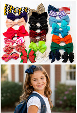 25 Piece Girls Hair Bows Ties - Back to School Ready