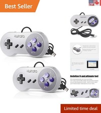 2x Classic SNES USB Game Controllers - Enjoy Your Favorite Retro Games in Style