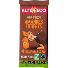 *LOT DE 2* Alter Eco chocolat Bio noir 200g amandes entières