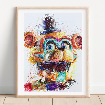 Glamrock Freddy Ballpoint Pen Print, Five Nights At Freddys Security Breach Art