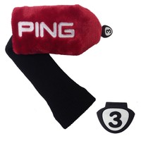 Ping Custom Fur 3 Wood Sock Headcover Color: Red Ping Custom Fur 3 Wood Sock Headcover Color: Red