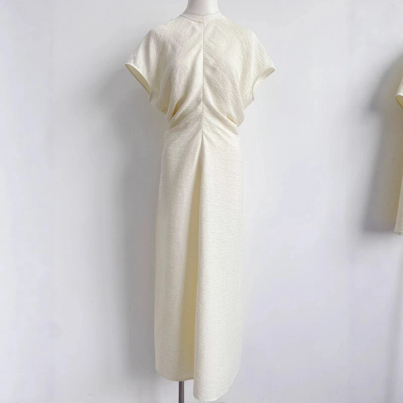 Toteme Womens Fiber High Waist A-shaped Short Sleeve Medium and Long Skirt Dress - Image 3 of 4