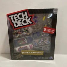 TECH DECK  SANTA CRUZ - 50 YEARS - SK8SHOP BONUS PACK  6 FINGERBOARDS ,NEW
