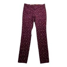 Anthropologie Pilcro Serif Corduroy Skinny Pants size 31 Tall Burgundy