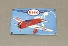 VINTAGE 12” ESSO AIRPLANE PORCELAIN SIGN CAR GAS TRUCK GASOLINE AUTOMOBILE OIL