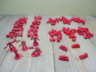 RISK 2210 AD RED BOARD GAME PIECES COMMANDERS STATIONS ROBOTS PARTS ...