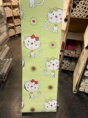 b n Tapete Twinkle Green Katzen 400102 geprägt 