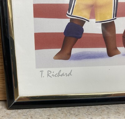 希少 NBA T. Richard アートフレーム Magic Johnson, Dennis Rodman, Reggie Miller by T. Richard Dream