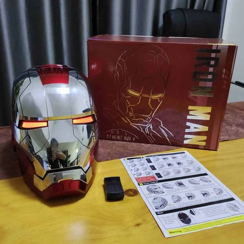 Iron Man Silver MK5 Helmet Electronic Voice Activated Open&Close Mask AUTOKING - Picture 22 of 24
