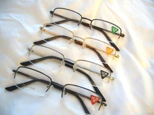 Men's Reading Glasses 1.25 ~ 3.00 Metal 1/2 Rim Women's Readers Flex Arms R322SH