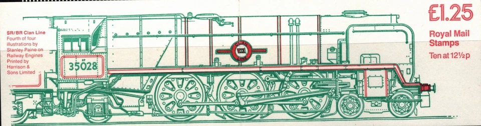 UK 1983 TWO BOOKLETS LOCOMOTIVE SR/BR Clan Line Queen Elizabeth II 20 STAMPS MNH - Image 4 of 4