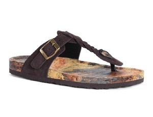 Muk Luks Womens Marsha Sandals Memory Foam Insole Chocolate Chip Brown Size 8 33977277892 | eBay