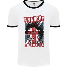 Anarchy in the UK Punk Music Rock Mens Ringer T-Shirt