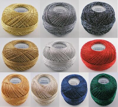 25g Gründl GLITTER Häkelgarn Glitzergarn Garn Häkeln Stricken GP 103,60  /1kg