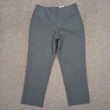 Talbots Petites Pants Womens Size 10 Black Geometric Side Zip Lined 30x26