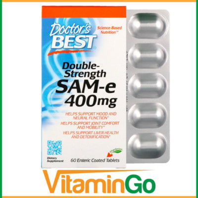 Doctor's Best, SAM-e, doppelte Stärke, 400 mg, 60 Tabletten UK LIEFERUNG