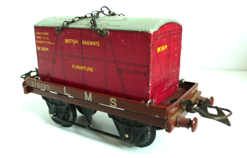 TRAIN HORNBY O WAGON BRITISH RAILWAYS INSUL-MEAT BON ÉTAT