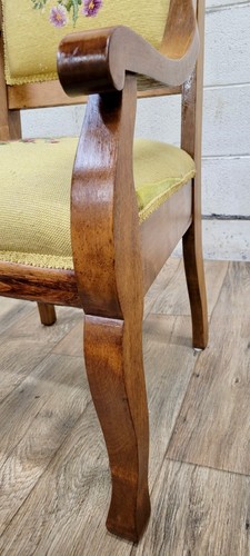 Vintage French Louis XV Empire Style Needlepoint Armchairs - Picture 9 of 11