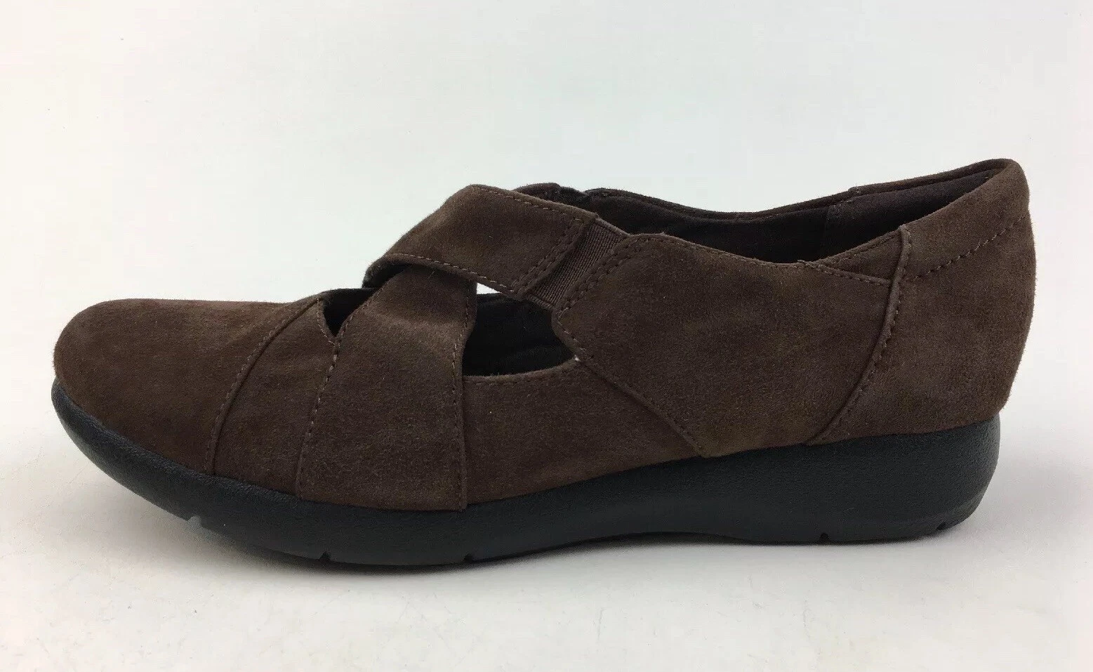 Clarks 13288 Criss Cross Straps Scarpe Slip On Donna Taglia 7 5 M Marrone 3024