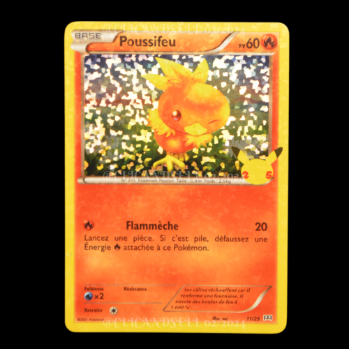 carte Pokémon 11/25 Poussifeu HOLO - 60 PV Promo 25 Ans NEUF FR - Bild 1 von 1