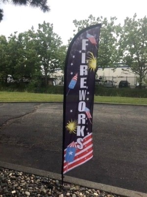 FEATHER FLAG 4TH OF JULY  **FLAG ONLY**