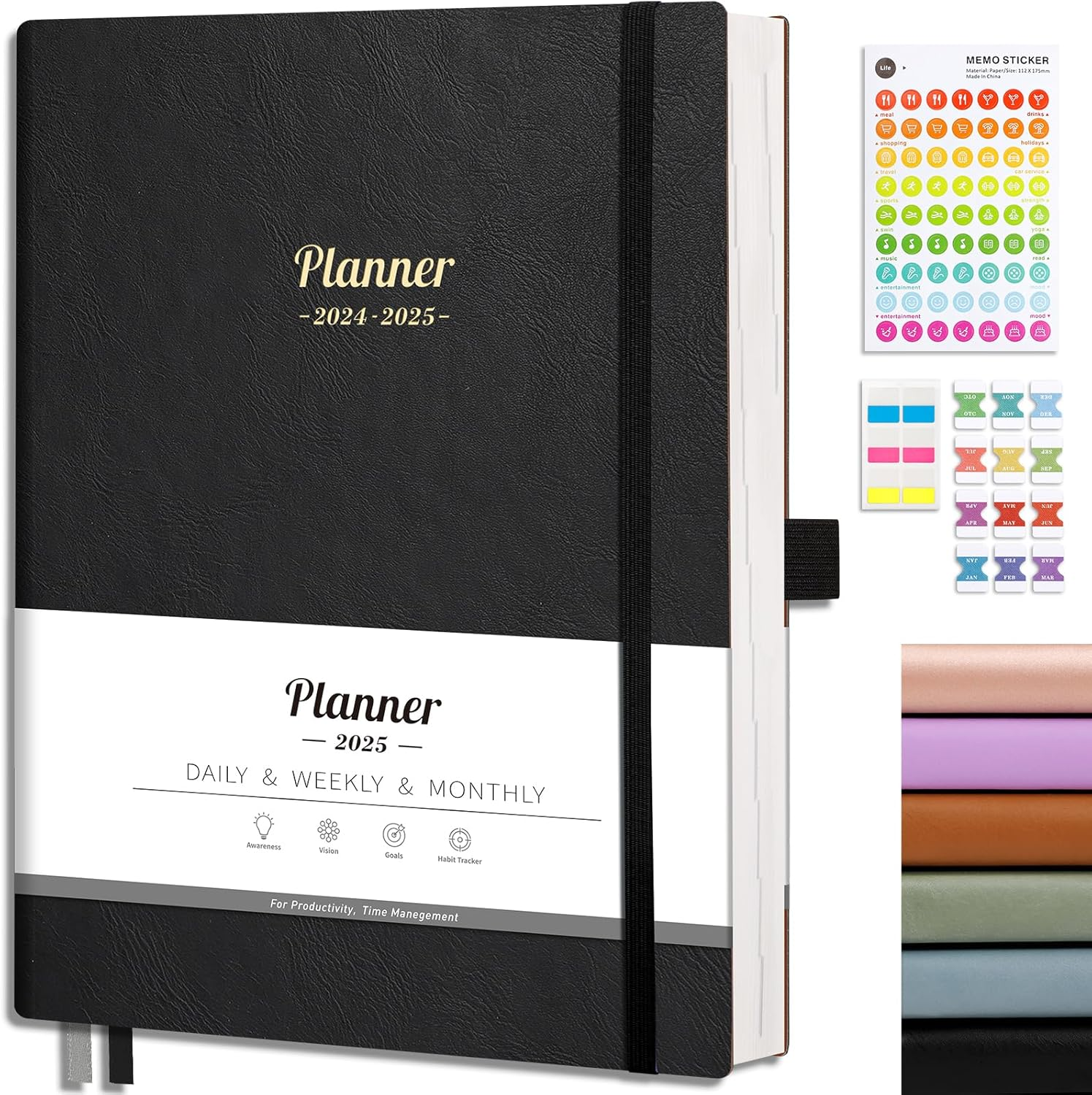 2025 Planner, Weekly and Monthly Planner 2025-2026, Calendar Planner 15-Months J