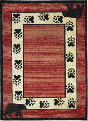 Mayberry Area Rugs 5 by 7 Granite Falls Collection The Juno Red