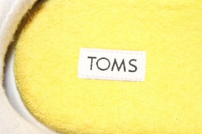 Toms Alpargata Mallow Slide Womens 6 Yellow Striped Terry Slipper