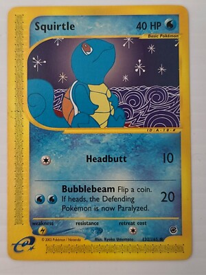 Pokémon Squirtle Expedition 132/165 Regular Common 2002 Light Play 