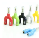 3.5mm Audio Jack to Headphone Microphone Splitter Converter Adaptor Mobile Tab 3