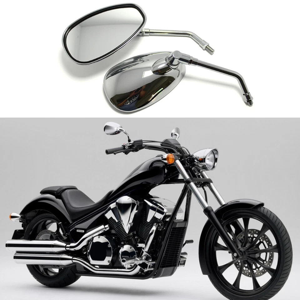 Espejos retrovisores laterales cromados para motocicleta Kawasaki Vulcan VN 1700 1500 900 EE. UU. Foto 2 de 4