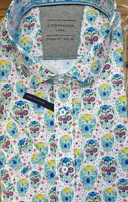 CASA MODA NEW SUMMER SKULL SHORT SLEEVE SHIRT 2xl 3XL4XL5XL6XL 7XL