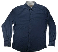 Rodd & Gunn Mens Blue Woven in Italy Sport Fit Button Up Dress Shirt - L