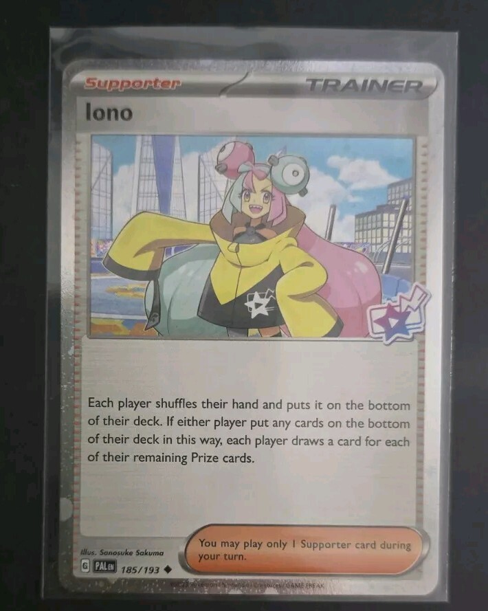 Iono 185/193 Pokemon TCG Paldea Evolved 2023 Cosmos Holo Promo NM