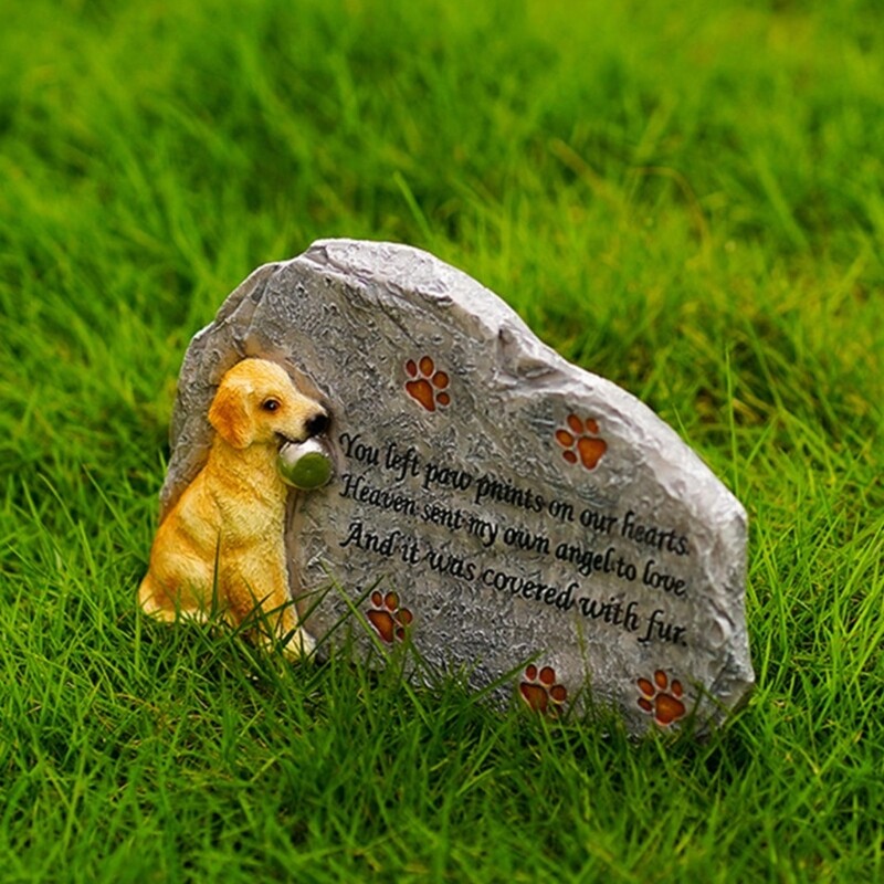 Beautiful Pet Memorial Decoration Resin Grave Stone Pet Memorial