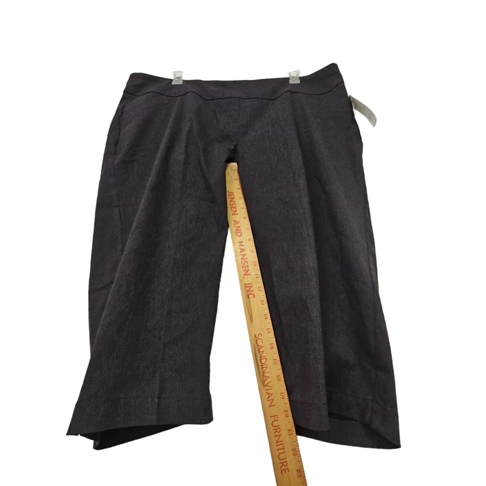 Alia Nygard Womens 24W Plus Size Heather Gray Pull On Capri Waist Stretch Knit - Image 4 of 4