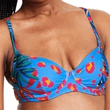 Women's Tropical/Leopard Print Underwire Bikini Top - Tabitha Brown for Target B
